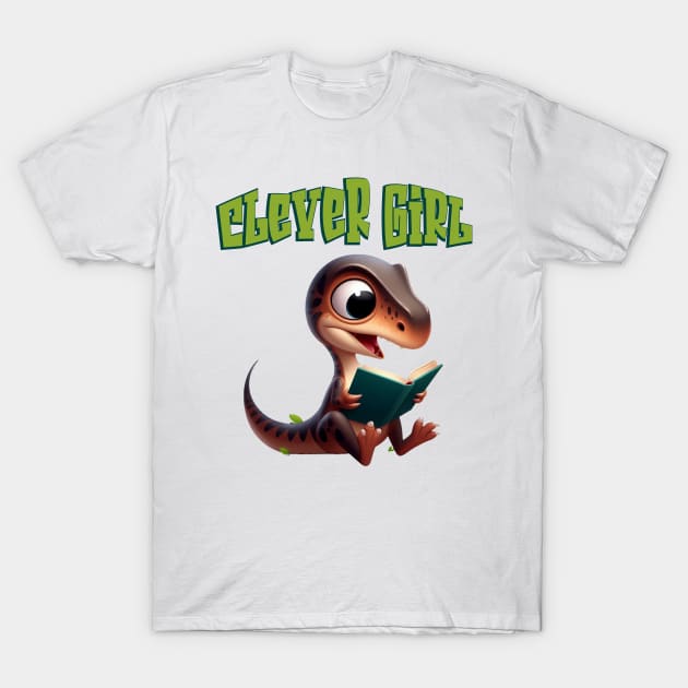 Cute Velociraptor Clever Girl Illustration T-Shirt by Dmytro